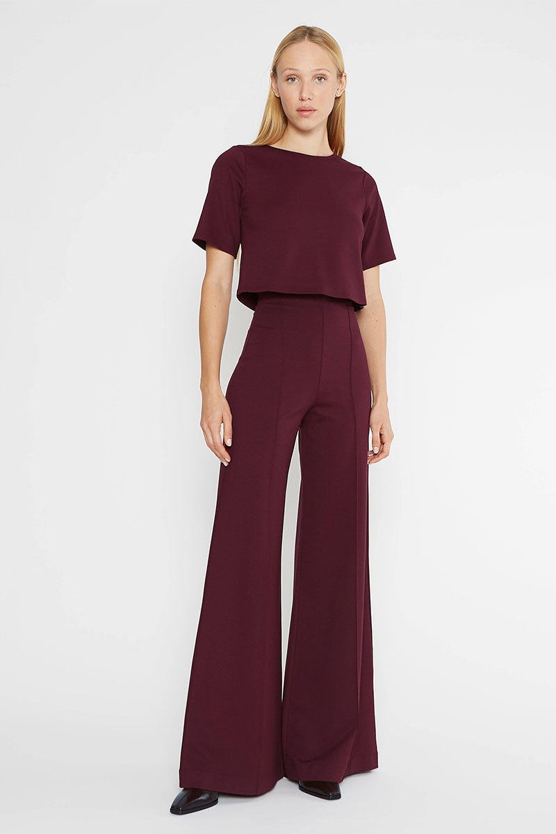 PONTE KNIT WIDE LEG PANT