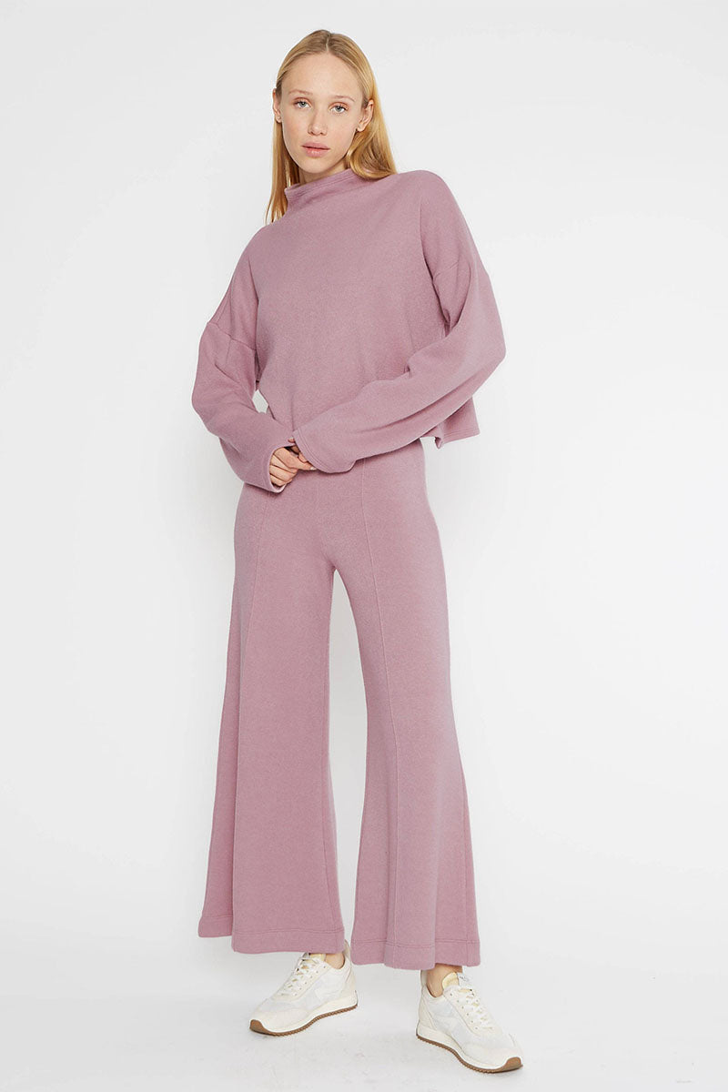 SWEATER KNIT WIDE LEG CROPPED PANT