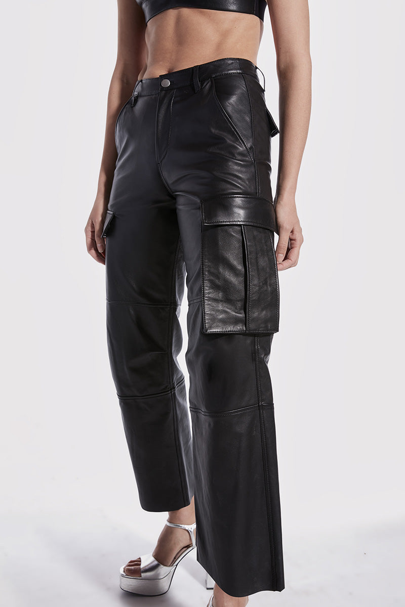 COLE UPCYCLED LEATHER CARGO PANT