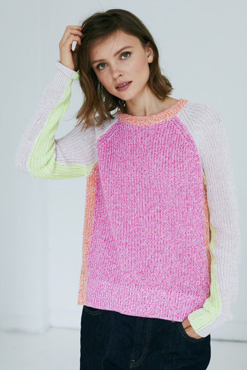 Autumn Cashmere Marled Color Block Shaker Sweater SHOP TUNI Tuni