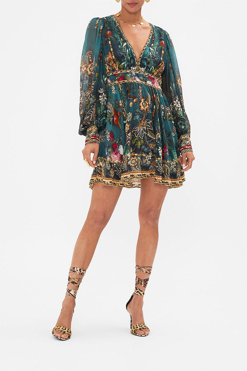 Camilla Short Dress With Blouson Sleeve | SHOP TUNI - Tuni