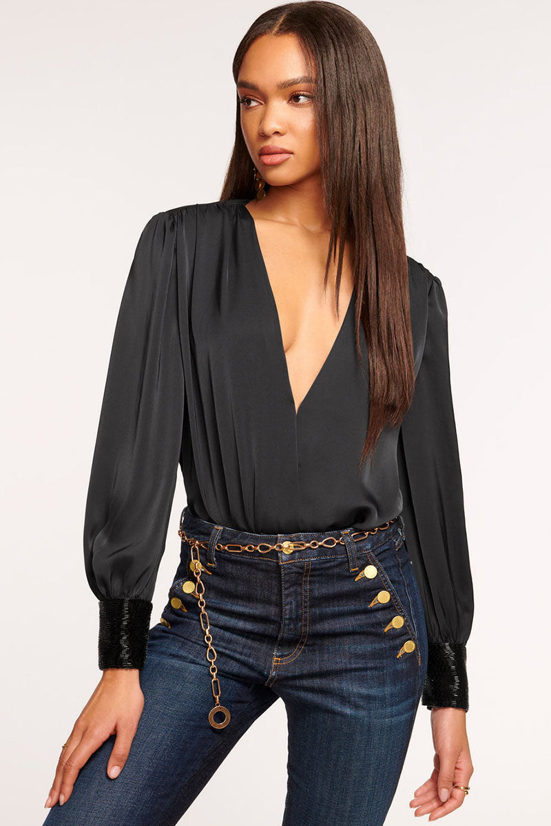 Ramy Brook - Selena V-Neck Bodysuit | SHOP TUNI - Tuni