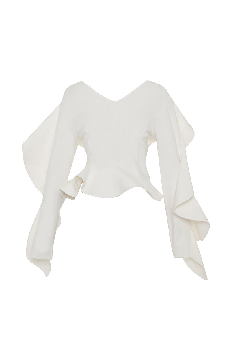 GAIA RUFFLE SHOULDER TOP