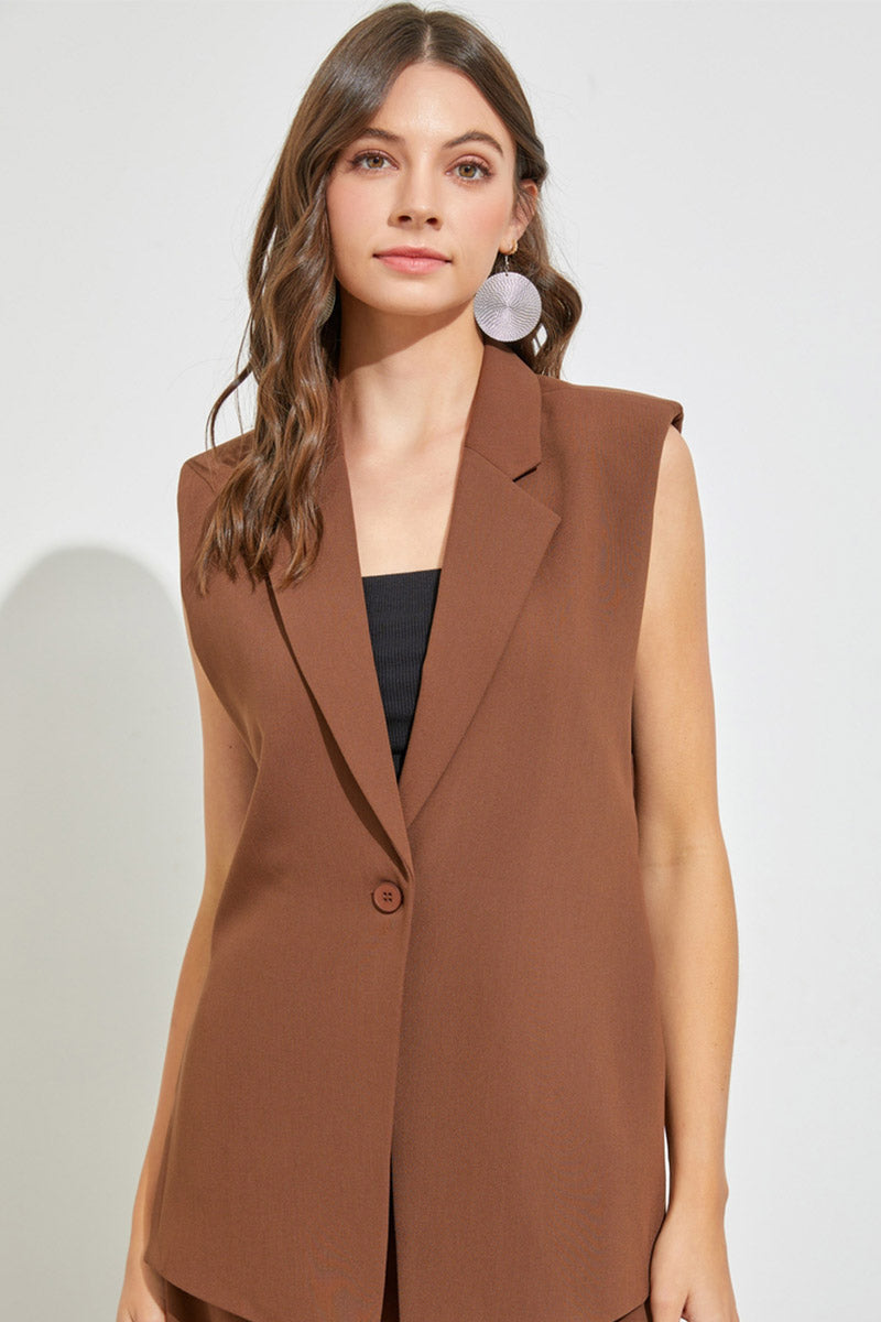 Faux Fur Coat Brown Vest Multi Purpose Equipment Sleeveless Jacket