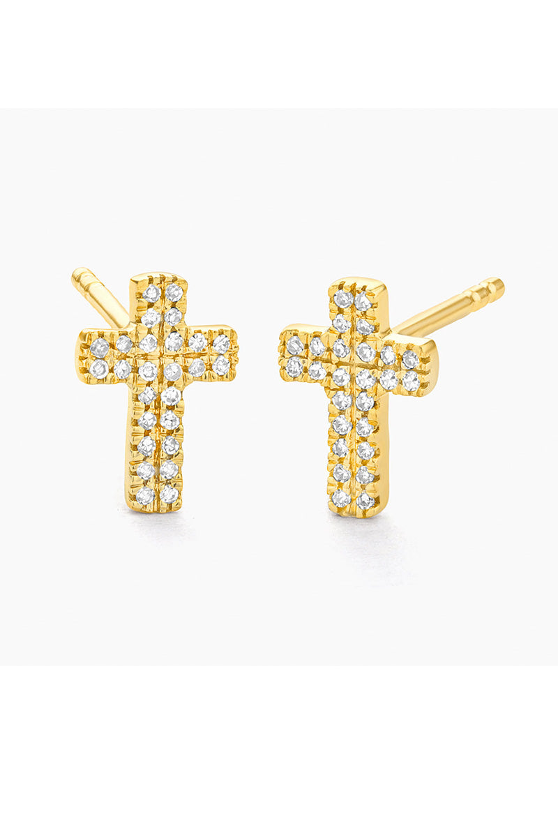 10k Black Hills Gold Cross and Gold Filled Screw Back Earrings